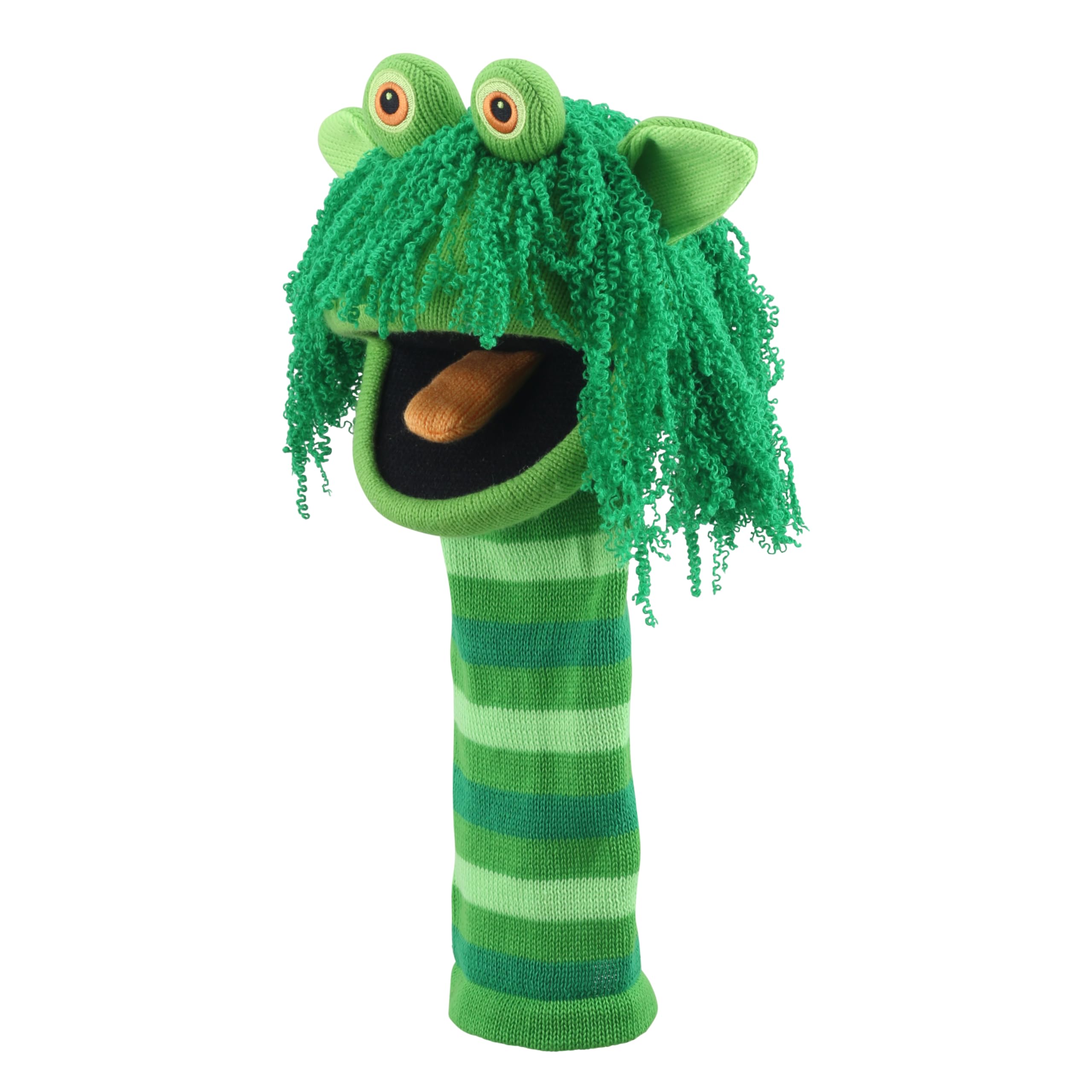 The Puppet Company Squelch ECO Sockette Hand Puppet, Eco-Friendly Swamp Monster Puppet Toy with Cheeky Smile & Squeaky Tongue - Image 2