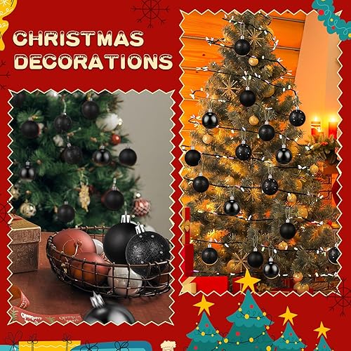 Miniatura 3 de Juego de 36 bolas de Navidad, adornos de bolas de Navidad, colgantes de árbol de Navidad, juego de bolas decorativas de Navidad para árbol de