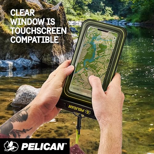 Vista 3 de Pelican Marine - Funda impermeable IP68 para teléfono con bolsillo de almacenamiento (grande) - Funda flotante impermeable para teléfono