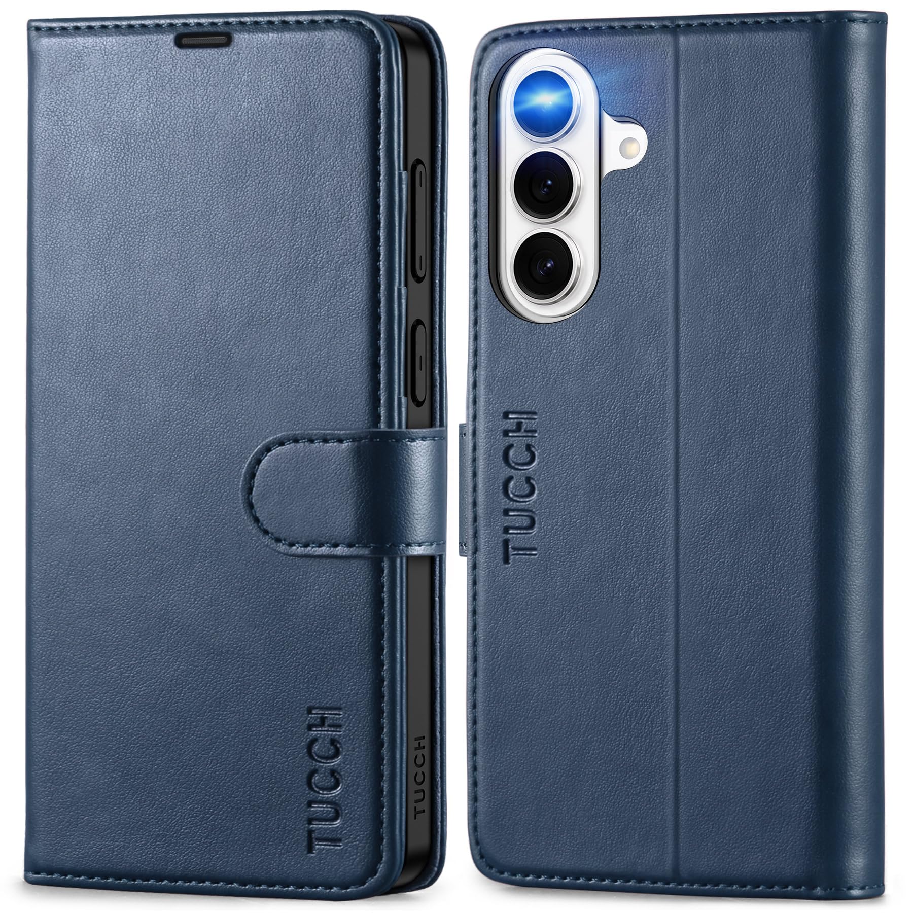 TUCCH Custodia Portafoglio per Galaxy S26+ Plus, Blu | Blocco RFID, Slot Carte, Pelle Sintetica TPU, Chiusura Magnetica, Supporto Cellulare