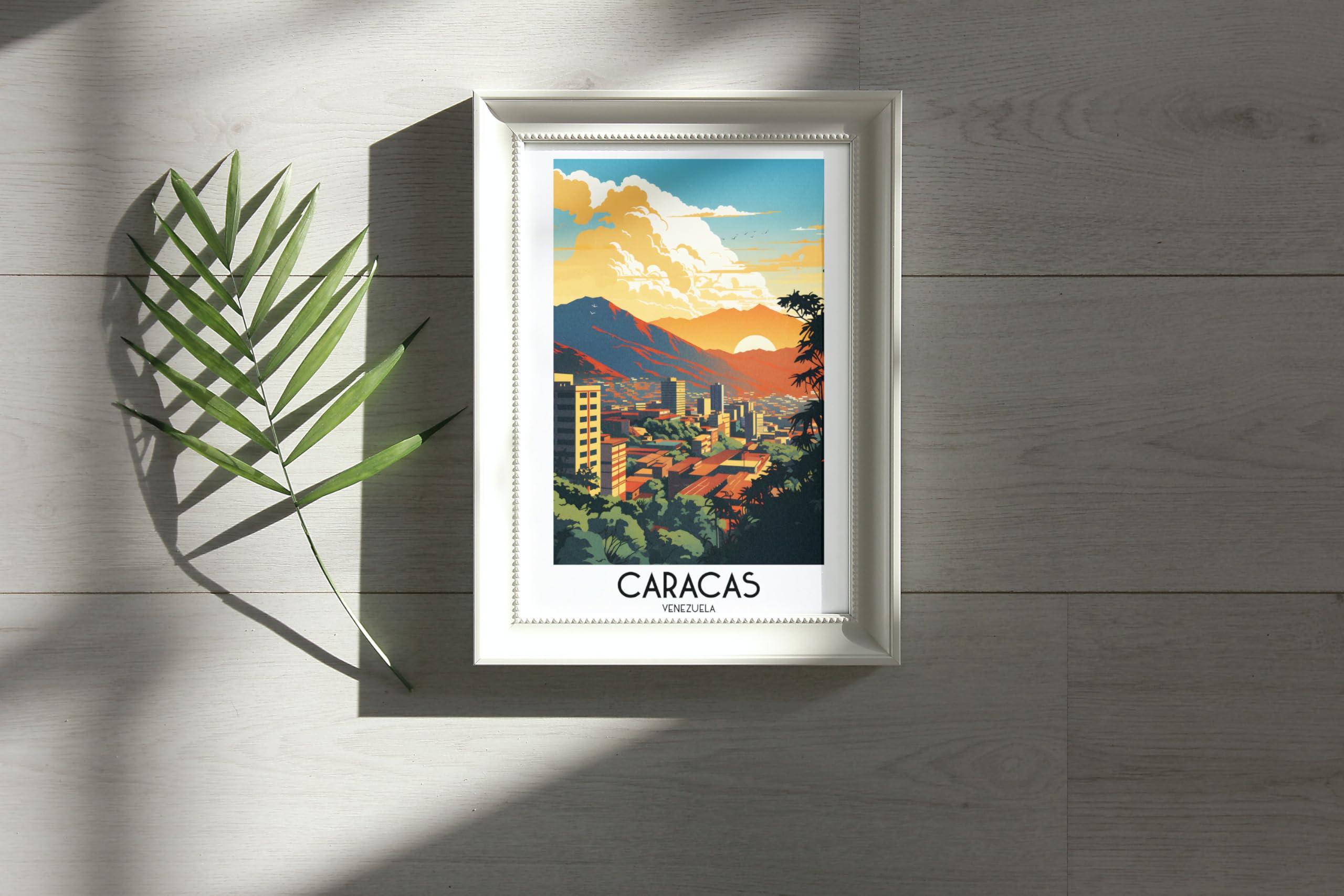 Targa In Latta Vintage Caracas 10,2x40,6 Cm | Cartello Metallico Decorativo Per Parete | Regalo Ricordo