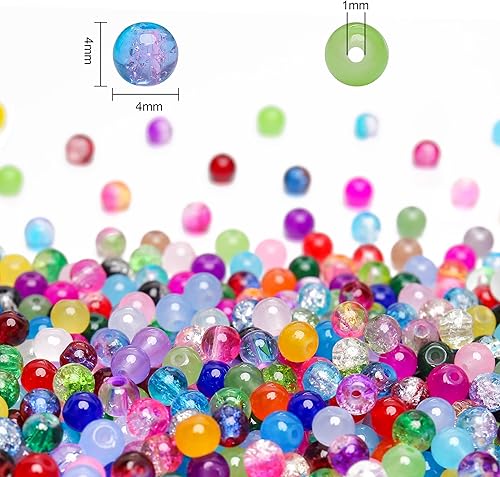 Miniatura 8 de BONNY BOXX Juego de 3000 cuentas espaciadoras de 6 estilos para la fabricación de joyas (oro, plata, oro rosa, oro KC), cuentas redondas sueltas