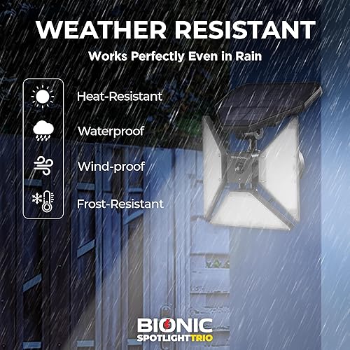 Miniatura 3 de Bell+Howell Bionic Spotlight - Luces para exteriores con sensor de movimiento, 500 lúmenes, luces solares de movimiento al aire libre, luces de