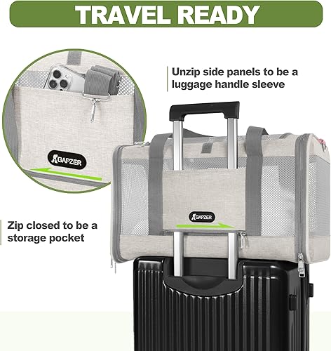 Miniatura 4 de Cat Carrier American Airline Approved 18x11x11, Top Opening Sturdy Soft Pet Carrying Bag See Through, Mini Dog Hard Bottom Crate Kennel Case