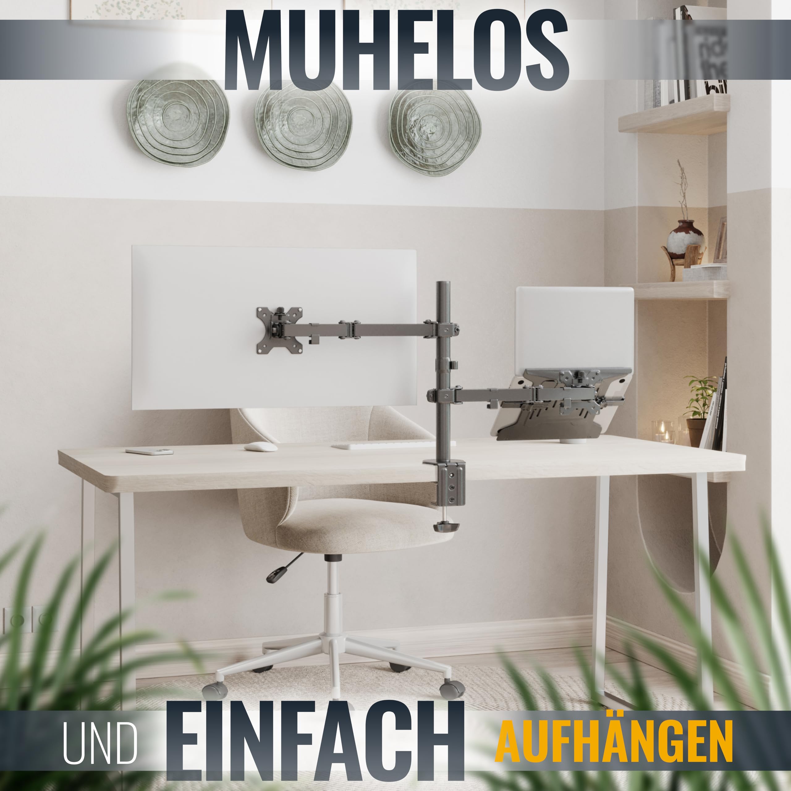 Ricoo Monitor Halterung 1 Monitor TS7111 Monitorhalterung mit -Ablage Monitorhalter für 13–34 Zoll höhenverstellbarer Monitorarm zur Tischmontage VESA 75x75 / VESA 100x100 – Bild 2
