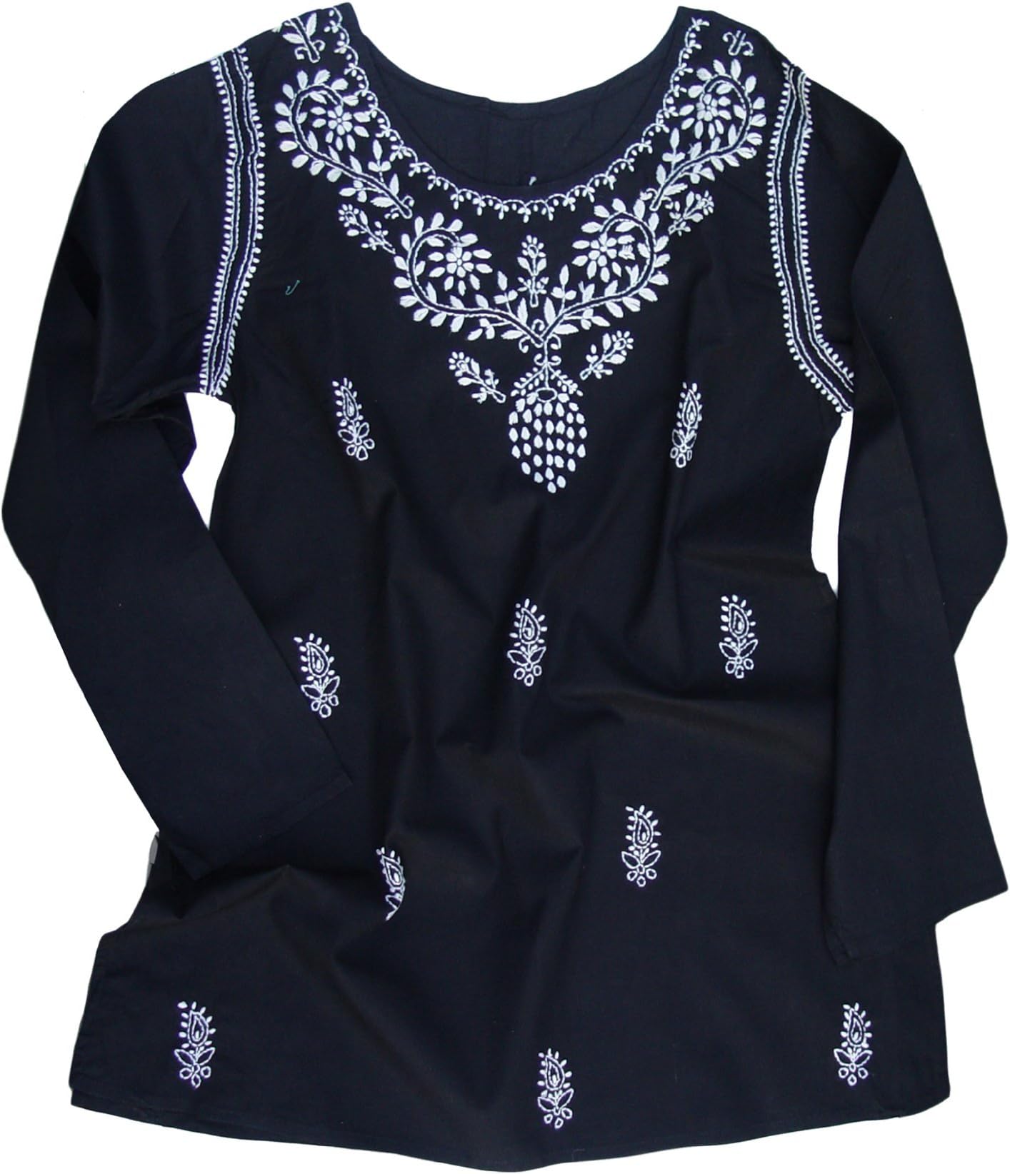 AyurvastramCotton Tunic Top Kurti Blouse; Hand Embroidered