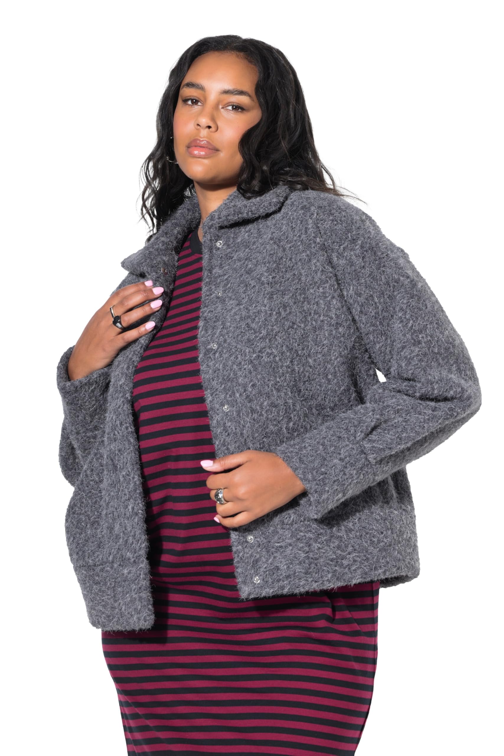 Studio Untold Damen große Größen Übergrößen Plus Size Jacke, Oversized, Wolloptik 843962