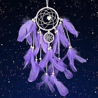 Acchiappasogni, bambina, boho, fatto a mano, con piume e acchiappasogni, decorazione da parete per soggiorno, camera da letto, baby shower, decorazione per auto, regalo di nozze