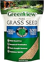 GreenView Kentucky Bluegrass Blend Grass Seed 3 lb - 99.9% Weed-Free, Sun/Shade Tolerant, Covers 3000 sq ft Lush Lawn
