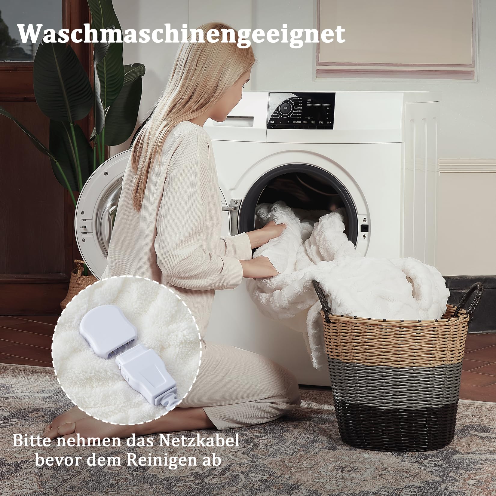Wärmedecke Polar-Fleece, 6 Heizstufen,Timer,180 * 200cm