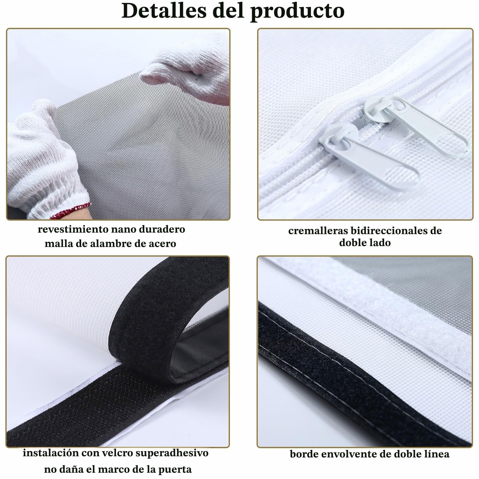 Puerta mosquitera para Gatos, iFCOW Puerta mosquitera a Prueba de rasguños para Gato con Cremallera Evita Que los Cachorros Gatos salgan Corriendo de la Cocina del Dormitorio de la casa