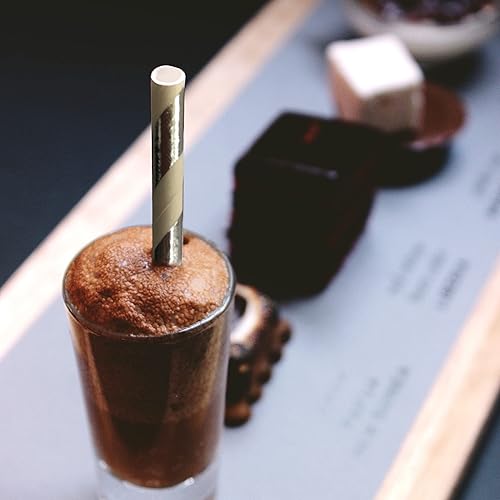 Vista 15 de Pomp Pajitas de papel decorativas 100% biodegradables color azul bebé (100 unidades) Pajitas de bebida de tamaño estándar ecológicas de larga