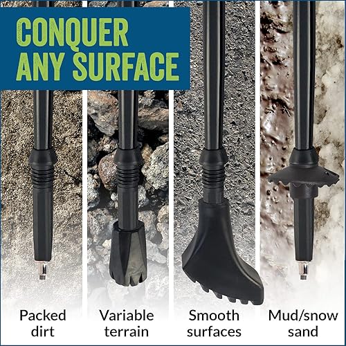 Miniatura 8 de Paquete de puntas de repuesto de goma extra duraderas (pies de repuesto, patas, virolasgorras) para bastones de trekking Se adapta a todos los