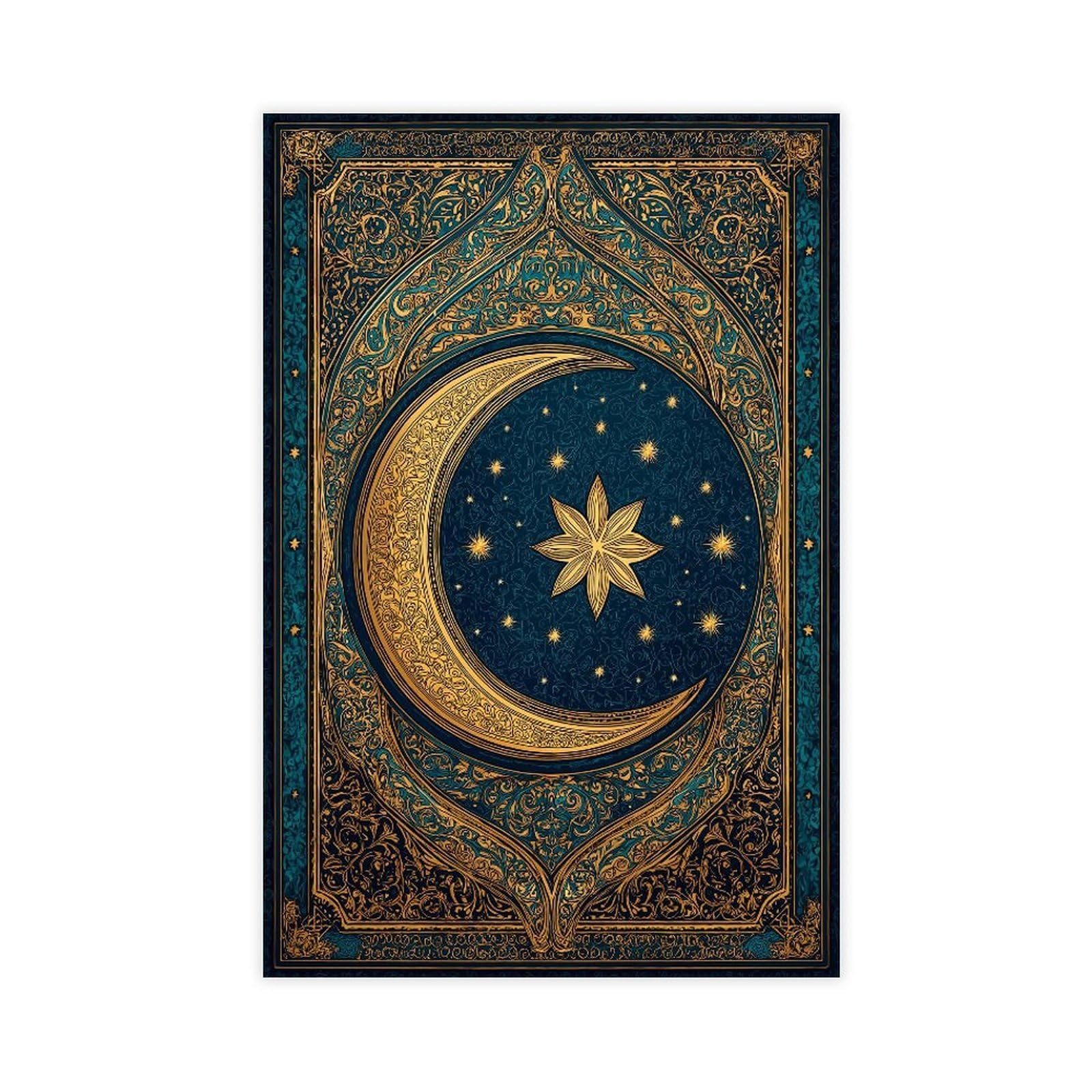 YWTJAX Islamic Crescent Moon Poster Canvas Poster for Office Decor Gift