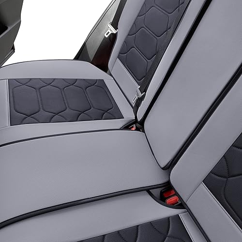 Miniatura 6 de OASIS AUTO Toyota RAV4 - Fundas de asiento de accesorios 2013-2025 de piel de ajuste personalizado para RAV-4 (juego completo deportivo, negro y