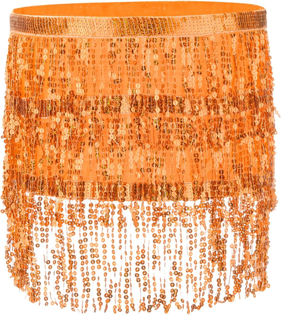 PATIKIL Women's Sequin Tassel Skirts, Rave Fringe Sparkle Skirt Belly