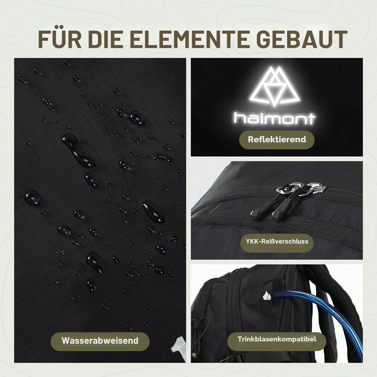 Haimont 15L Wanderrucksack - Ultraleichter Tagesrucksack für Herren & Damen, Wasserabweisender Daypack für Reisen & Trekking