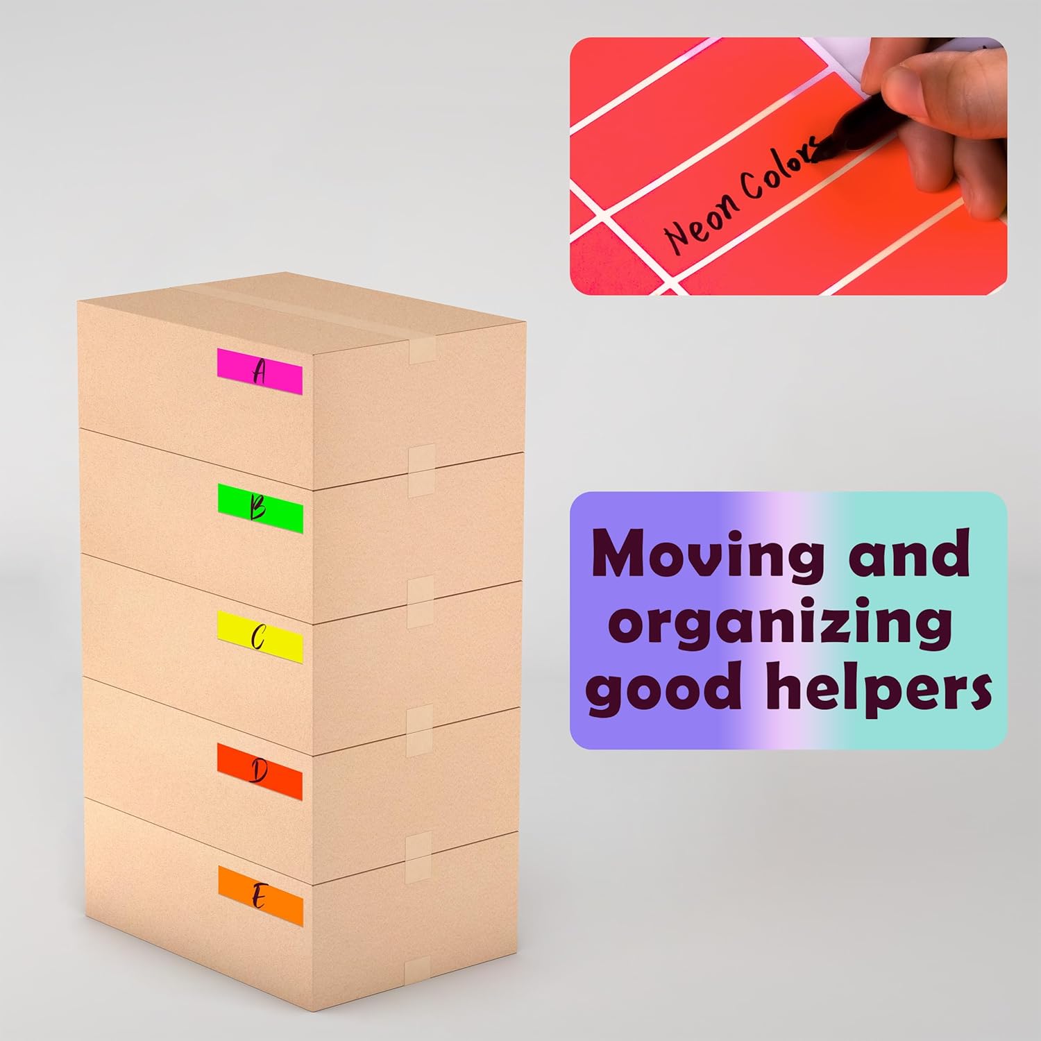 YSHIHE 3 x 1 Inch Fluorescent Colored Label Stickers in 5 Colors Rectangular Color-Coding Labels 400 Pack for Inventory,Office,Moving Box - Image 7