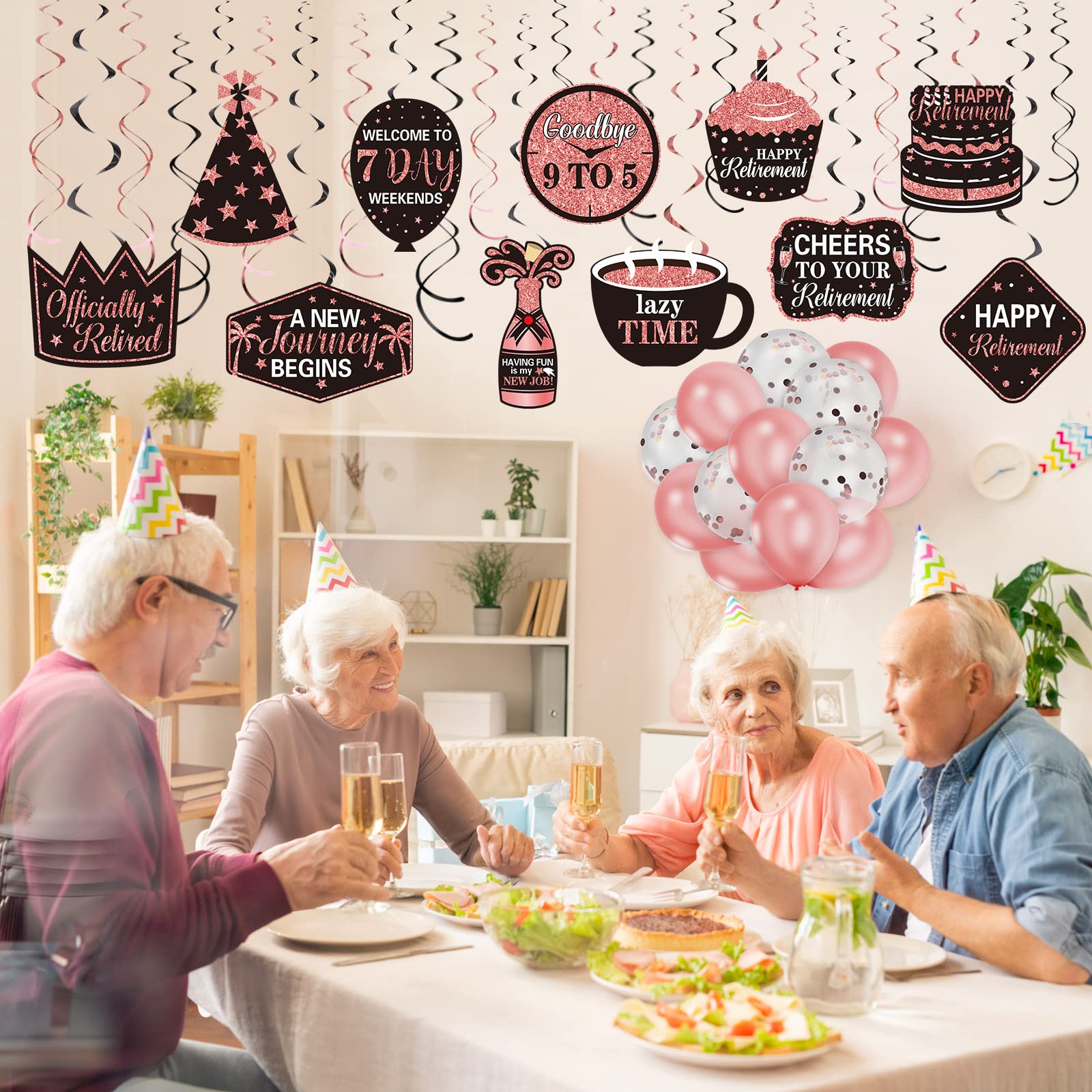 Banderole "Joyeux Anniversaire" - Rose Gold - Décorations Anniversaire