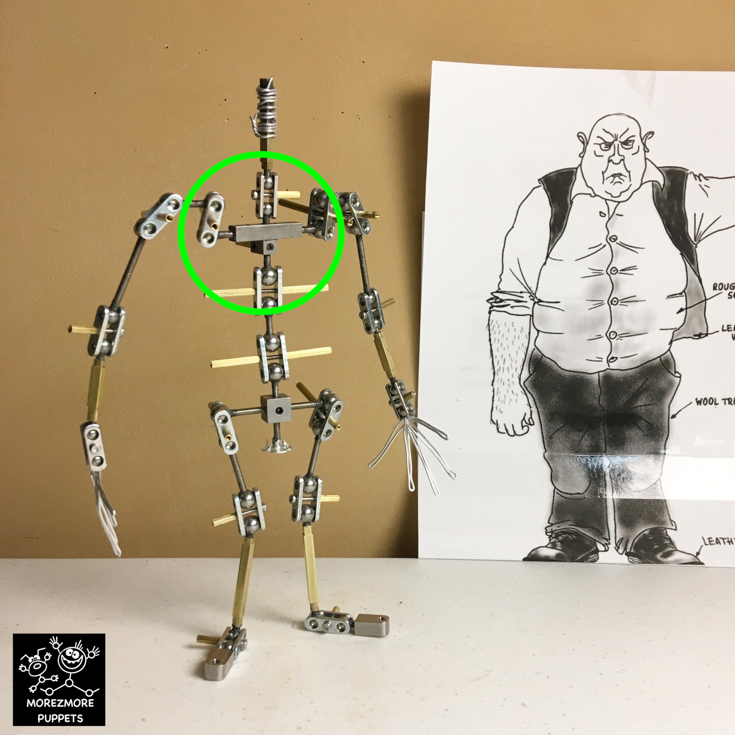 M00111 MOREZMORE 1pc Chest Bar 5 Hole Connector M3 Threaded 30mm for Ball Socket Stop Motion Puppet Armature Humanly Posable Armature Parts HPA FSB