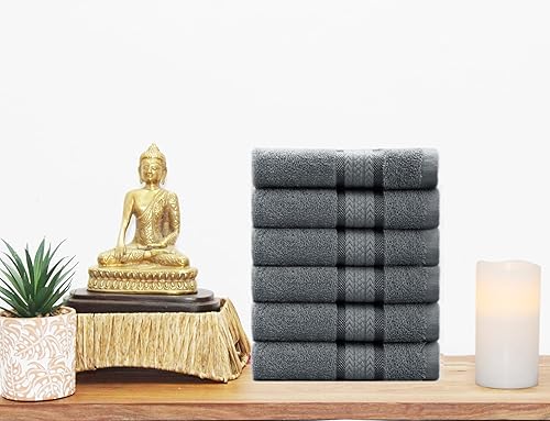 Miniatura 4 de Juego de de toallas supersuaves de algodón de 21 oz, con banda de rayón, cuidado fácil con lavado a máquina, ideal para uso diario