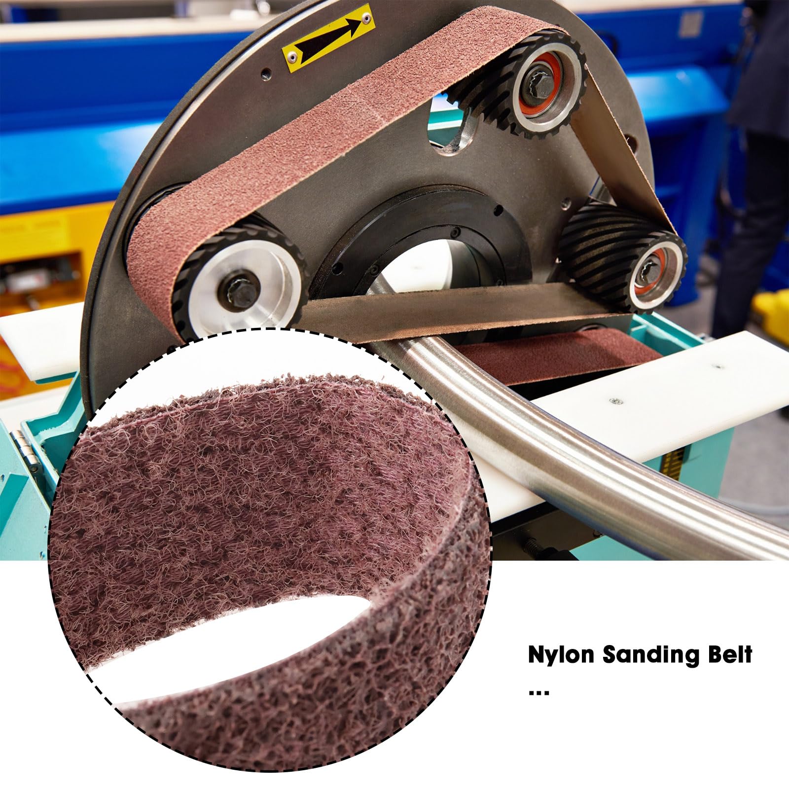 The Lord of the Tools 40x760mm Nylon Sanding Belt 240 Grit Non-Woven Abrasive Belt for Metal Granding (Red) - Image 2