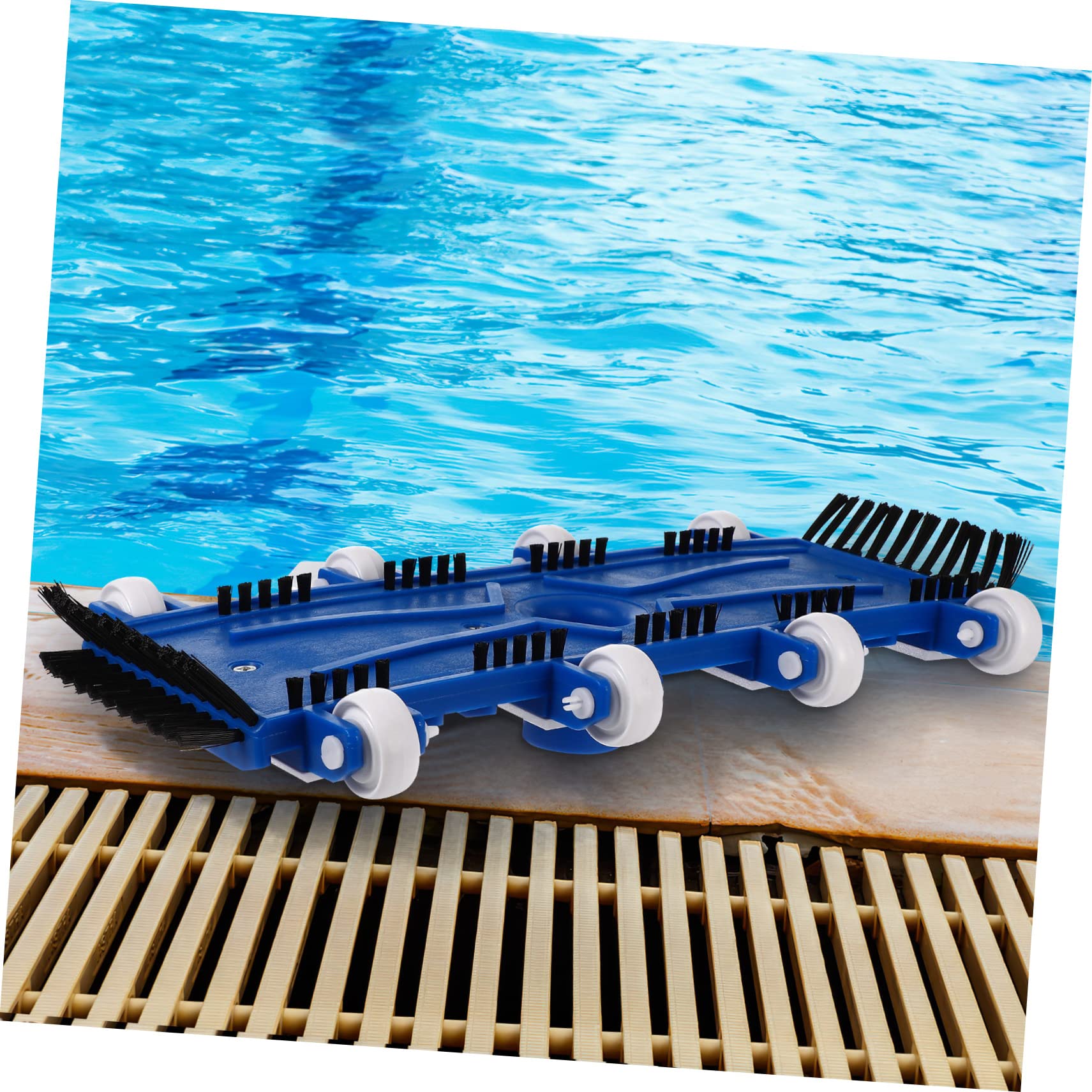 Yardwe Cabezal De Vacío para Piscina Accesorio De Limpieza con Cepillos Y Ruedas Integradas Compatible con Postes Telescópicos para Limpieza Manual De Piscinas Y SPA