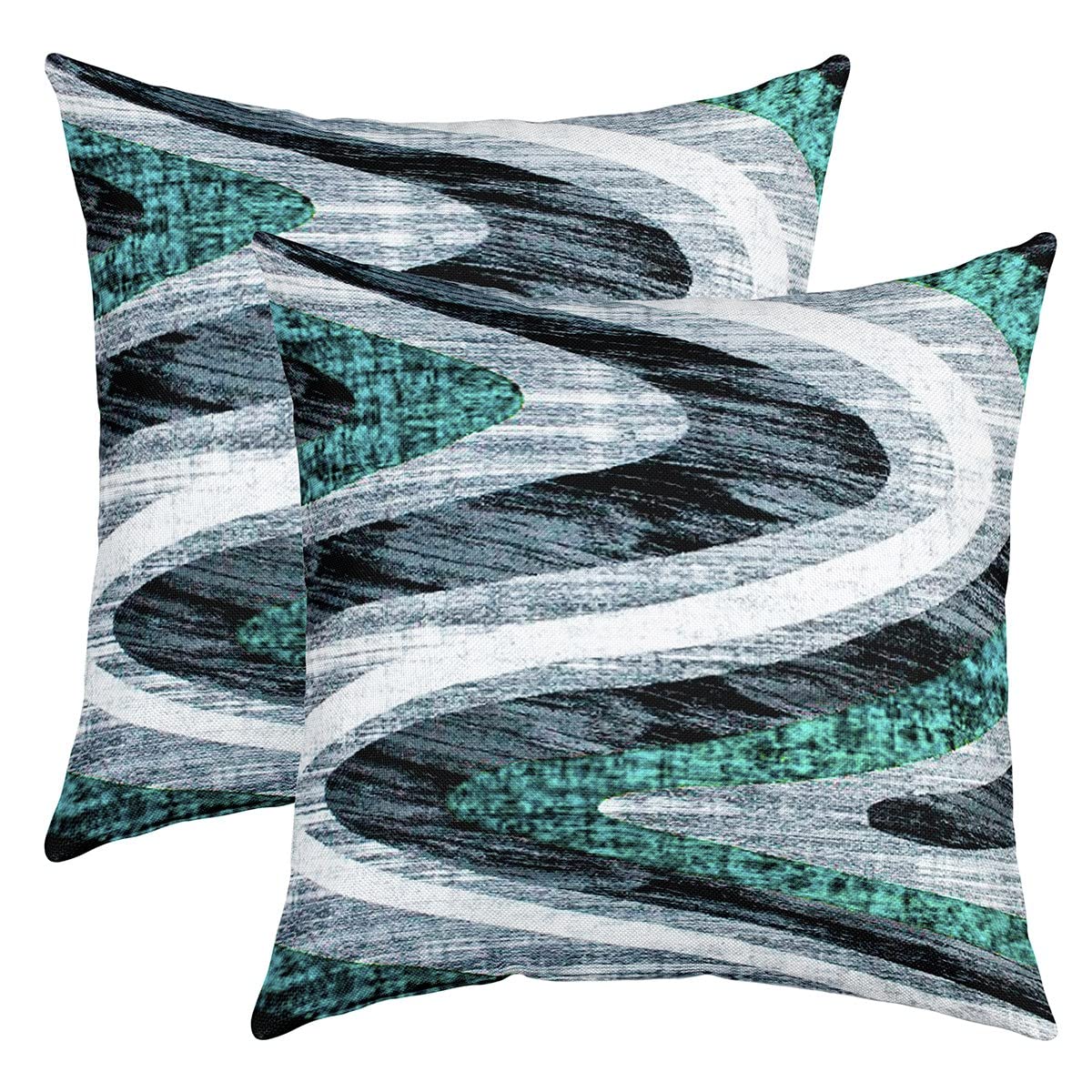 Housse de coussin bleu sarcelle pour salon moderne et canapé scandinave Loussiesd