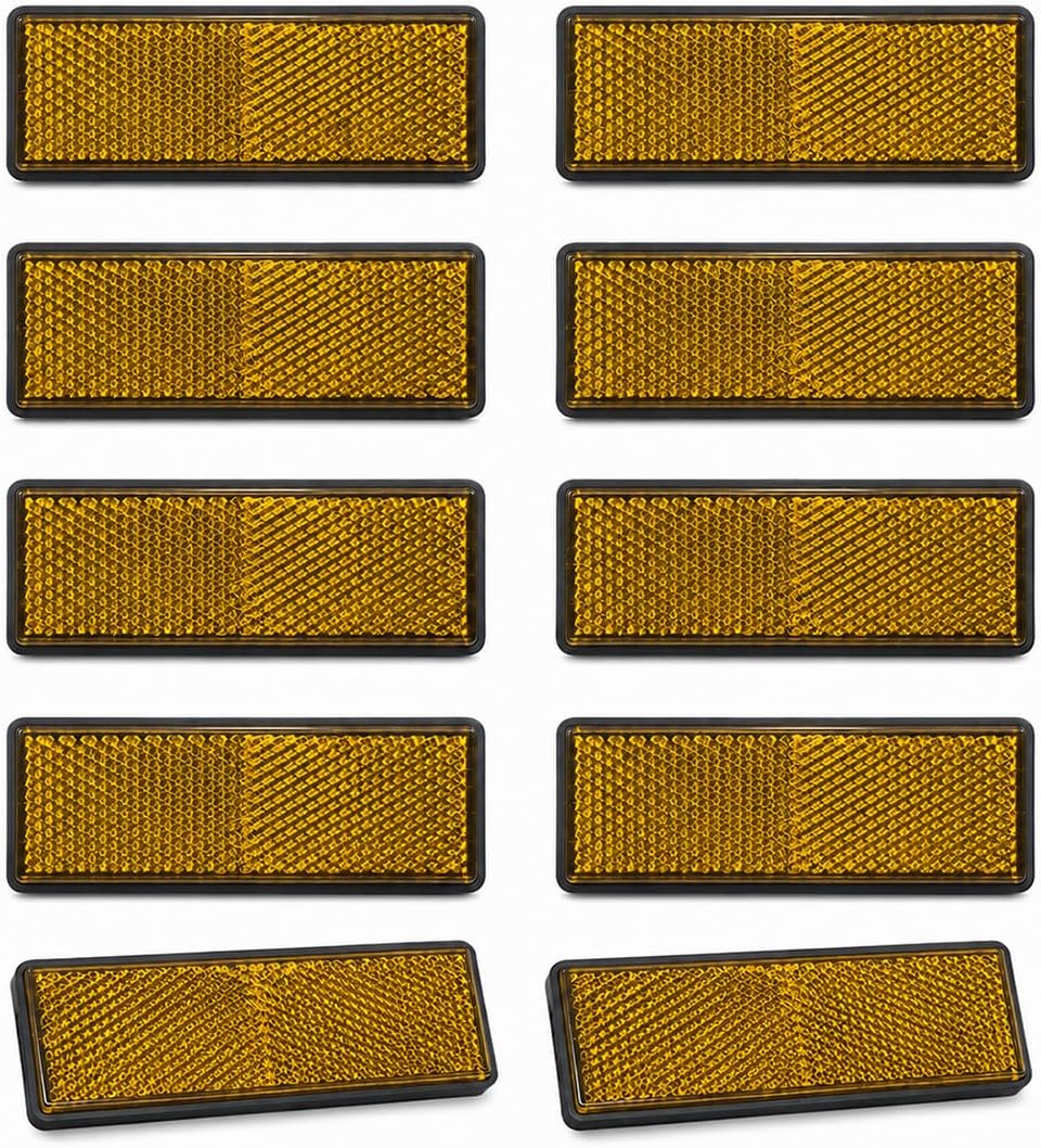 10 Piezas Reflectores Adhesivos Rectangulares Para Seguridad Vial miniatura 1