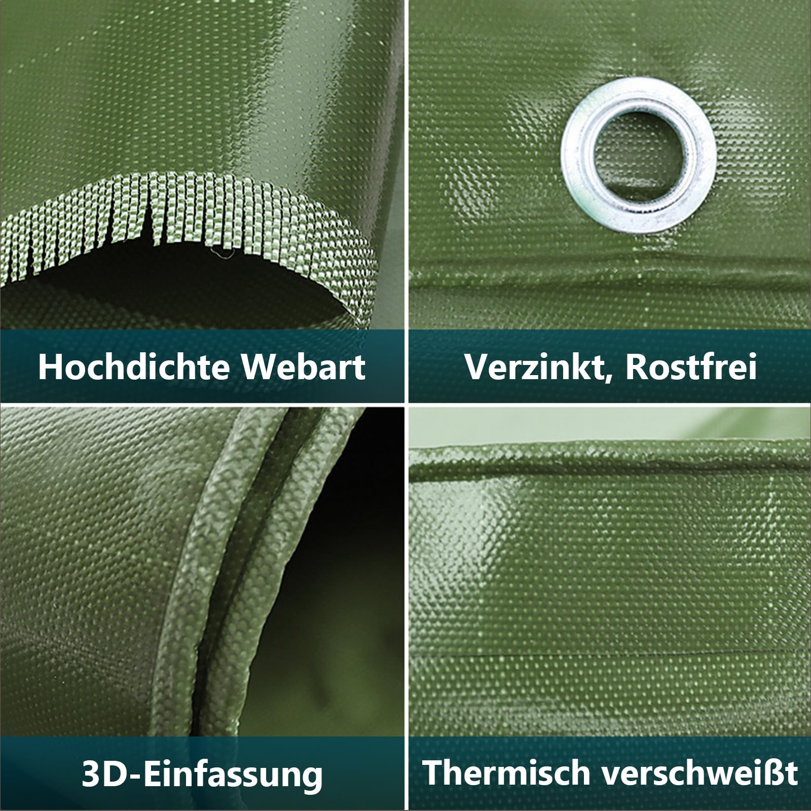 Telo di copertura impermeabile, 150 g/m², robusto e multiuso, impermeabile, antistrappo, impermeabile, per mobili da giardino, trampolino auto, antistrappo, rivestito su entrambi i lati