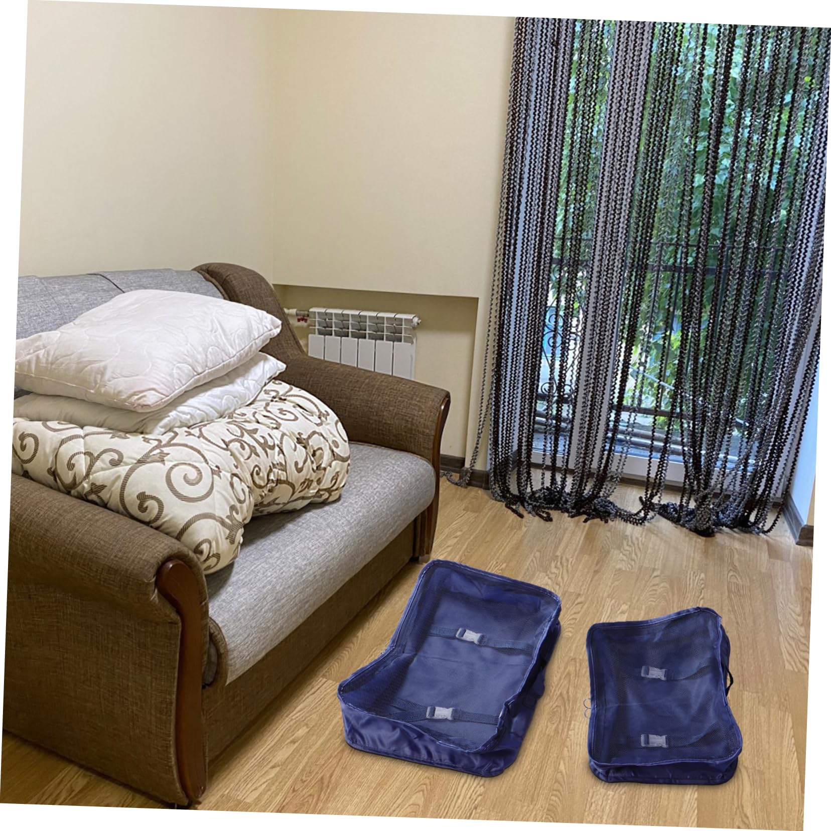 Set Organizer per Valigia da Viaggio in Nylon e Mesh, 9 Pezzi per Organizzazione Efficiente di Vestiti e Intimo, Portatile per Packing e Bagagli