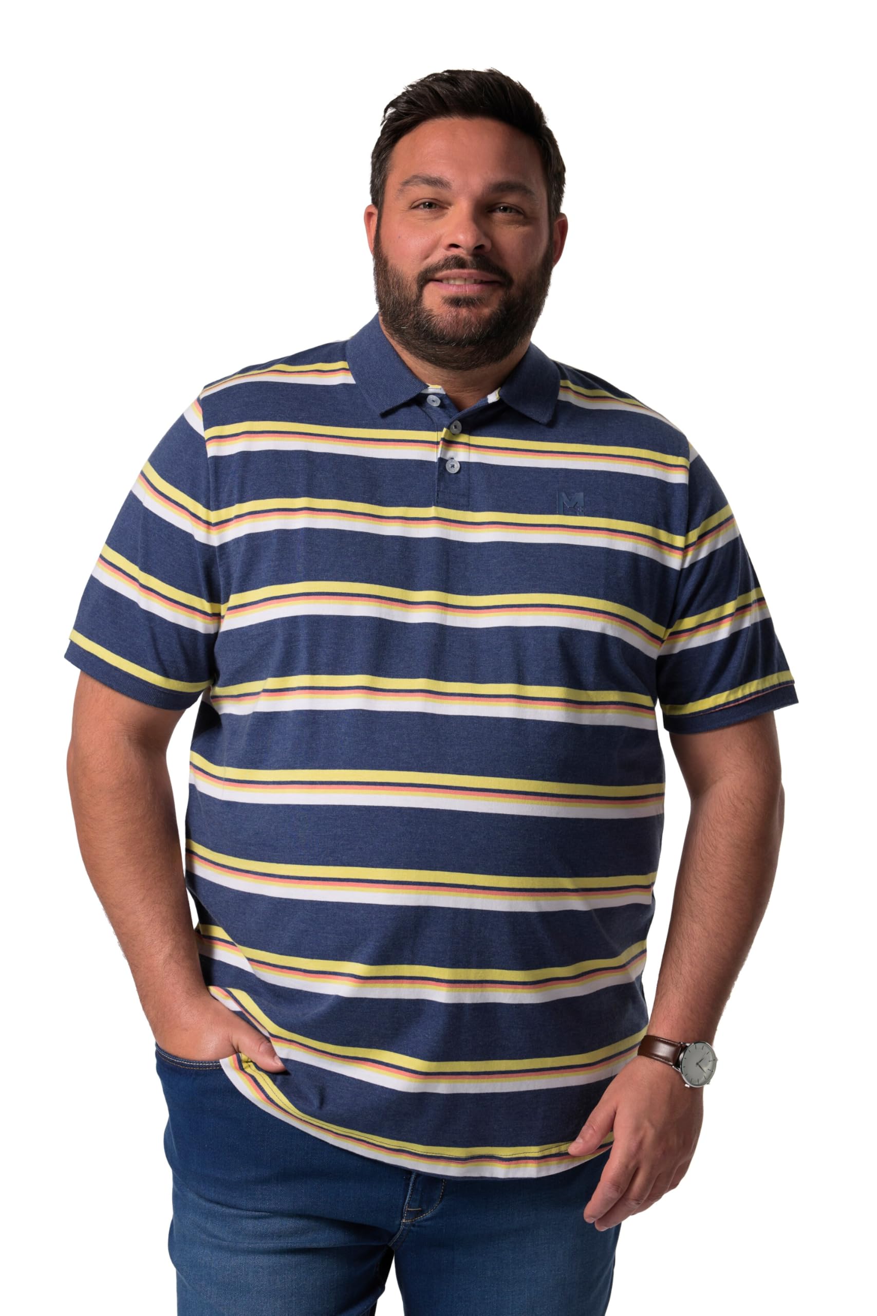 Men Plus Herren große Größen Übergrößen Menswear L-8XL Poloshirt, Halbarm, Ringel 836438