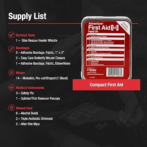 Miniatura 6 de Adventure Medical Kits Adventure - Kit de primeros auxilios para aventura (0.5 lata, 2 unidades)