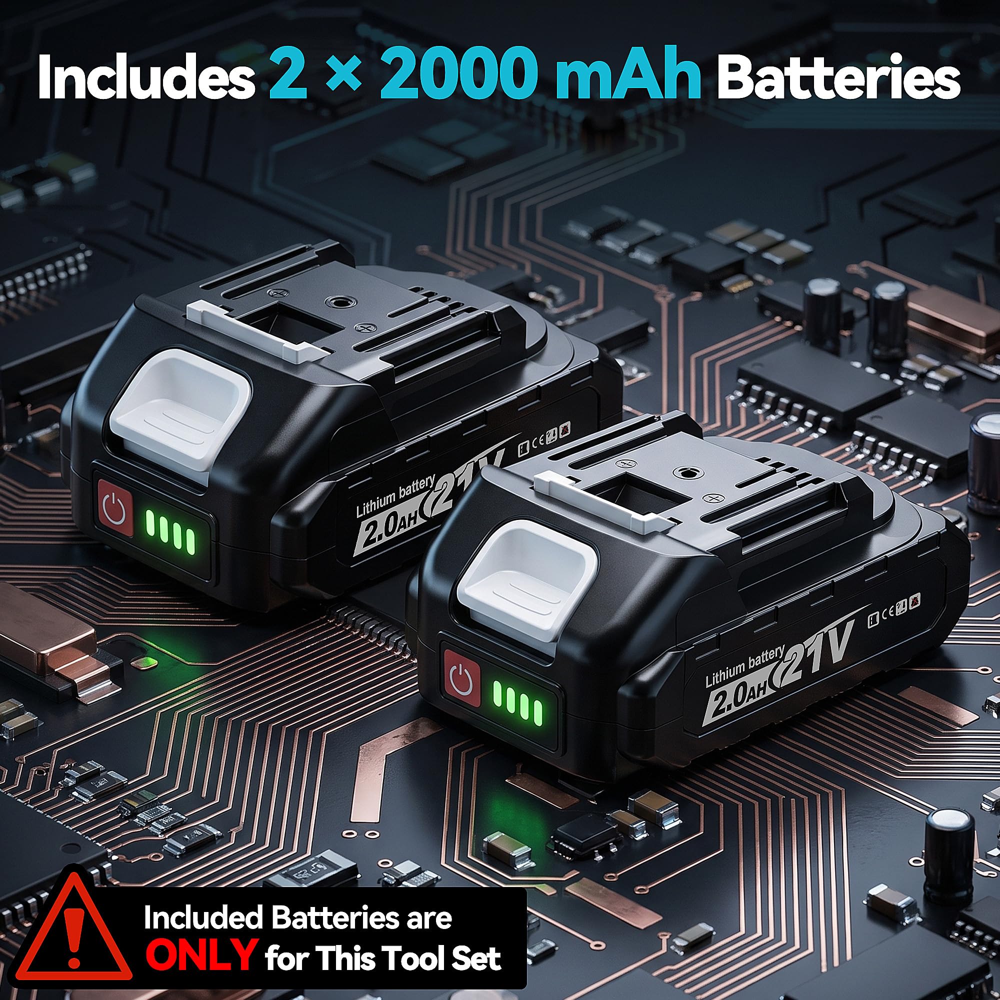 YEARTOP Avvitatore angolare a batteria 300 N.m, 21 V, senza spazzole, con 2