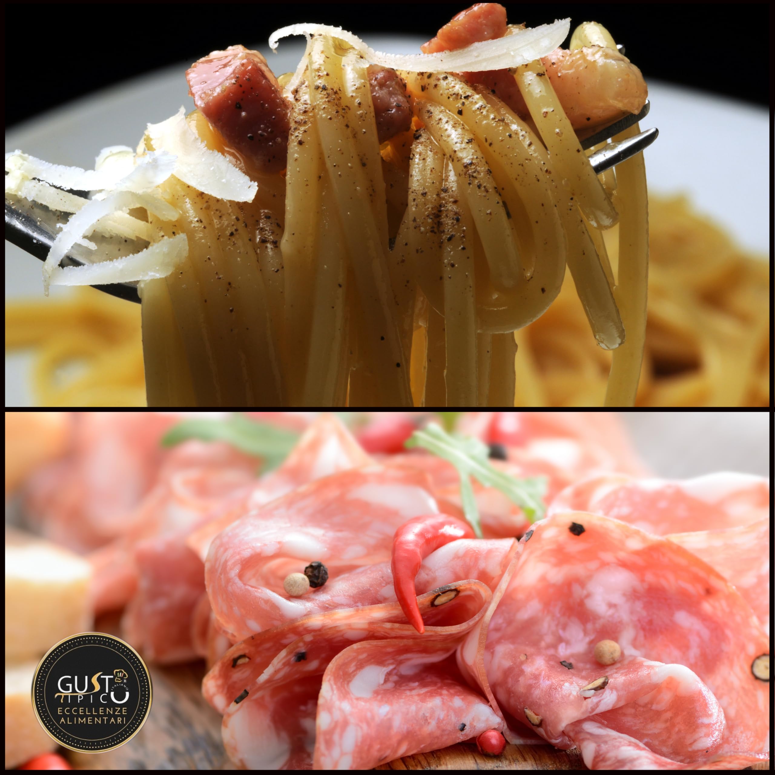 GUSTO TIPICO ITALIANO Cesta Natale 2024 | Cesto Gastronomico Natalizio Salumi Italiani Artigianali con Guanciale, Salame Toscano di Maiale e Cinghiale, Birra Gilac, Salsicce, Bruscapasta