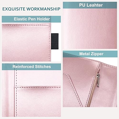 Miniatura 6 de RSAquar Organizador de libro para servidores con bolsillo con cremallera, de piel sintética, para restaurante de invitados, tarjetero para mesera,