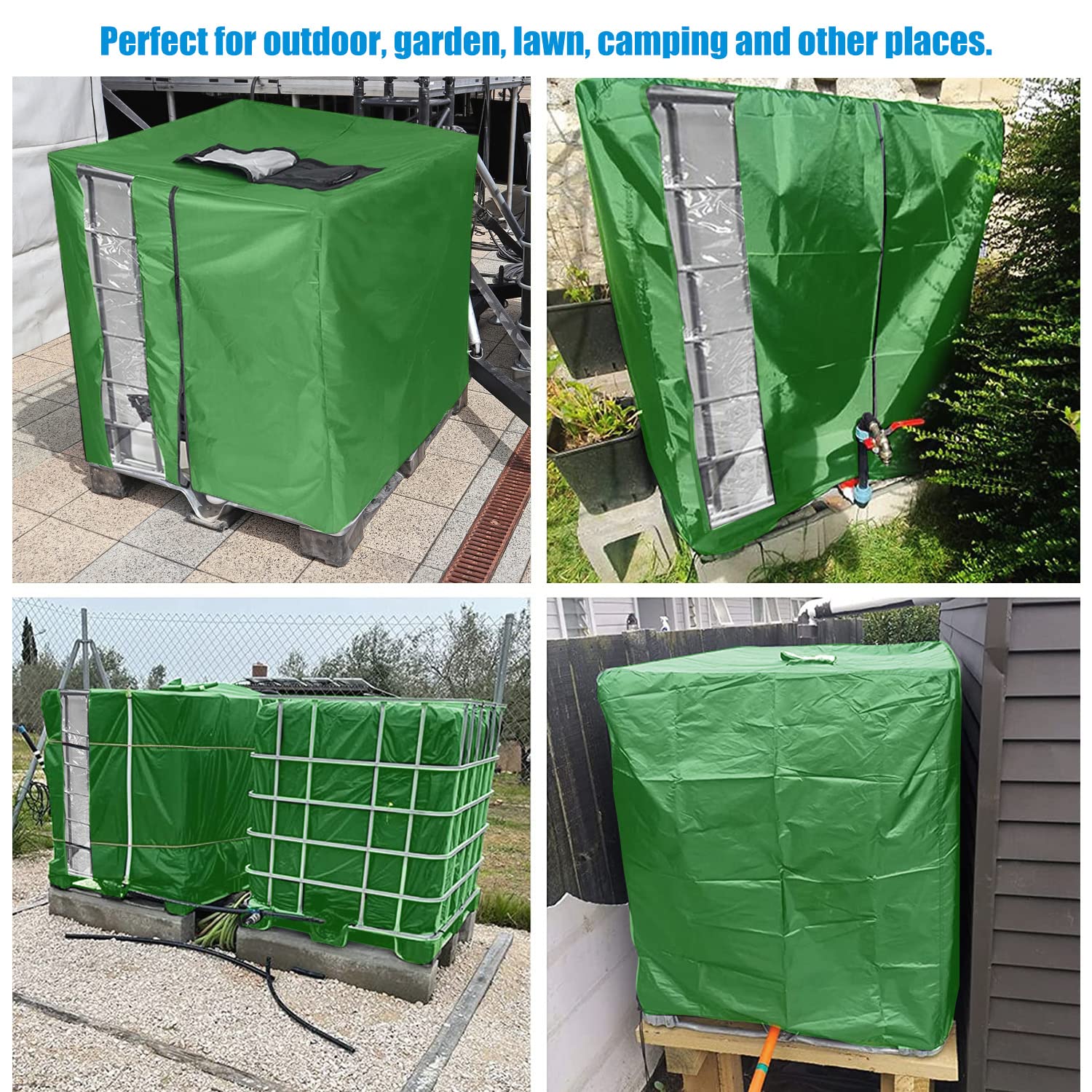 Couverture de réservoir IBC, Mise à Niveau de la bâche de Couverture 420D IBC pour réservoir d'eau 1000L / IBC Container Couverture de réservoir IBC de Protection Anti-UV