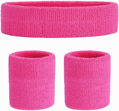 Sweat Bands and Wristbands - 3 Pcs Men Women SweatBands for Head & Wrist, Absorbent For Gym Sports Tennis Running - Wrist Sweatband - Sport Sweatband
