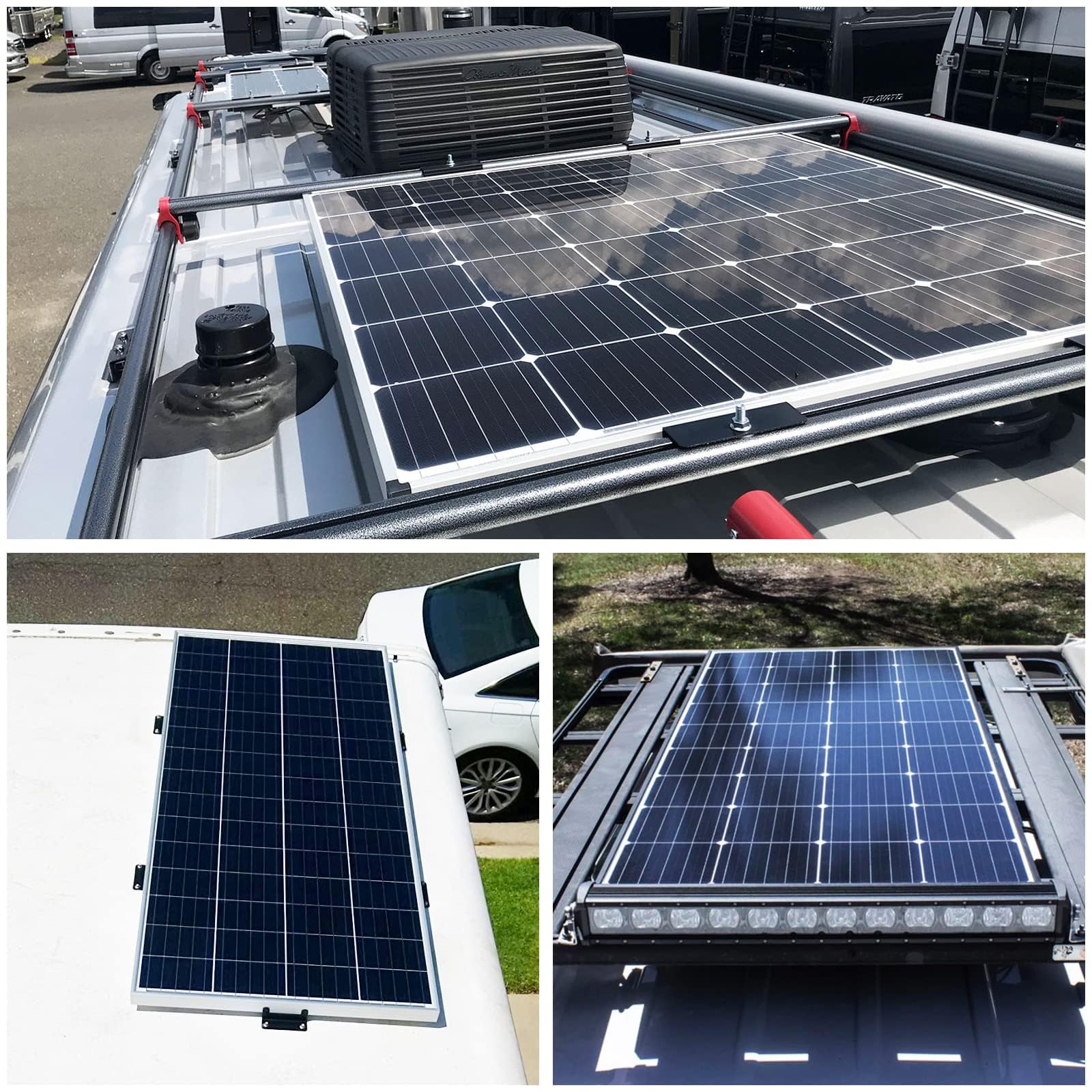 ASelected Lot de 8 Support Montage Panneau Solaire en Z avec écrous/vis, Fixation Panneau Solaire en Alliage d'aluminium, Support de Panneau Solaire Pour Camping-Car, Bateau, Caravane