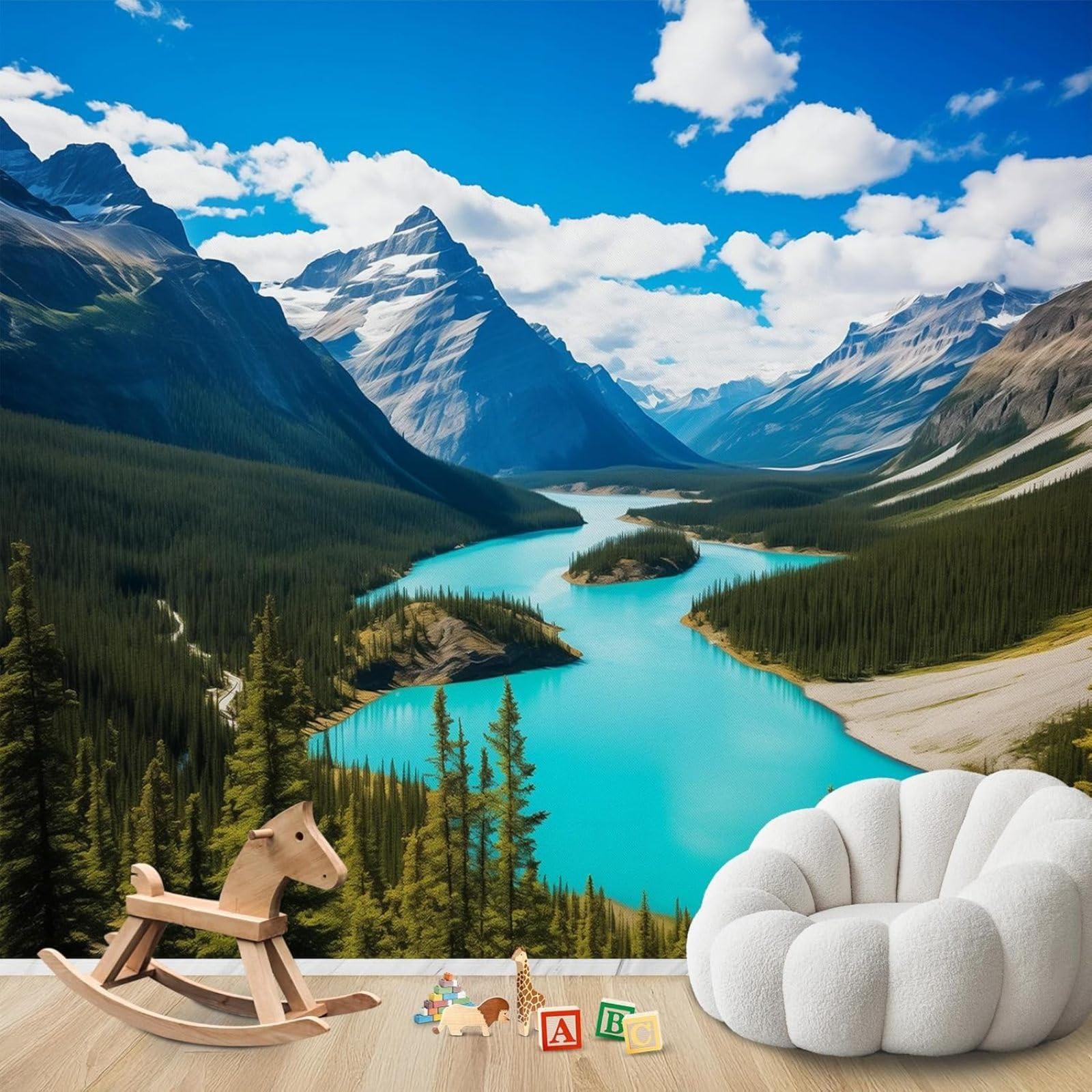 hgjdjhnf Photo Wallpaper Mountain Landscape Non-Woven ModernLiving Room Bedroom Children's RoomDecoration Motif Wallpaper,200cmx140cmSticker - Background- Painting - Poster