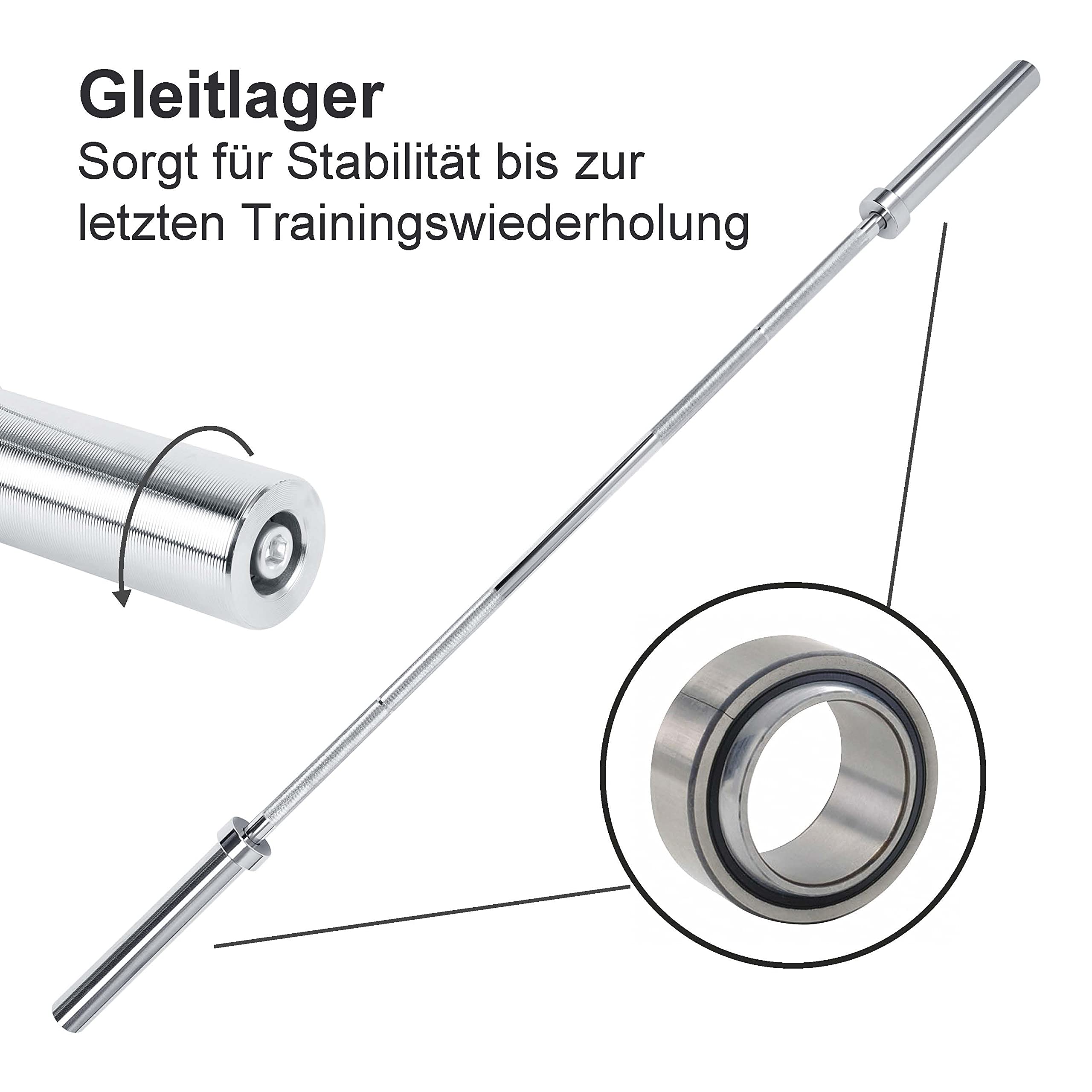 Wuuhoo® Barre D'Haltère Longue Herkules – 220cm Barre De Musculation