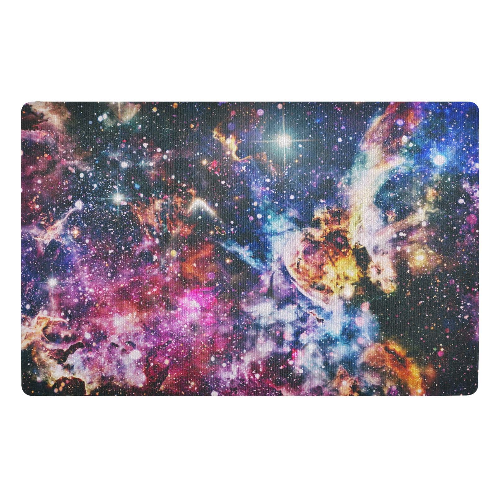 Paillasson intérieur absorbant galaxie 50x80 cm lavable et tapis de porte