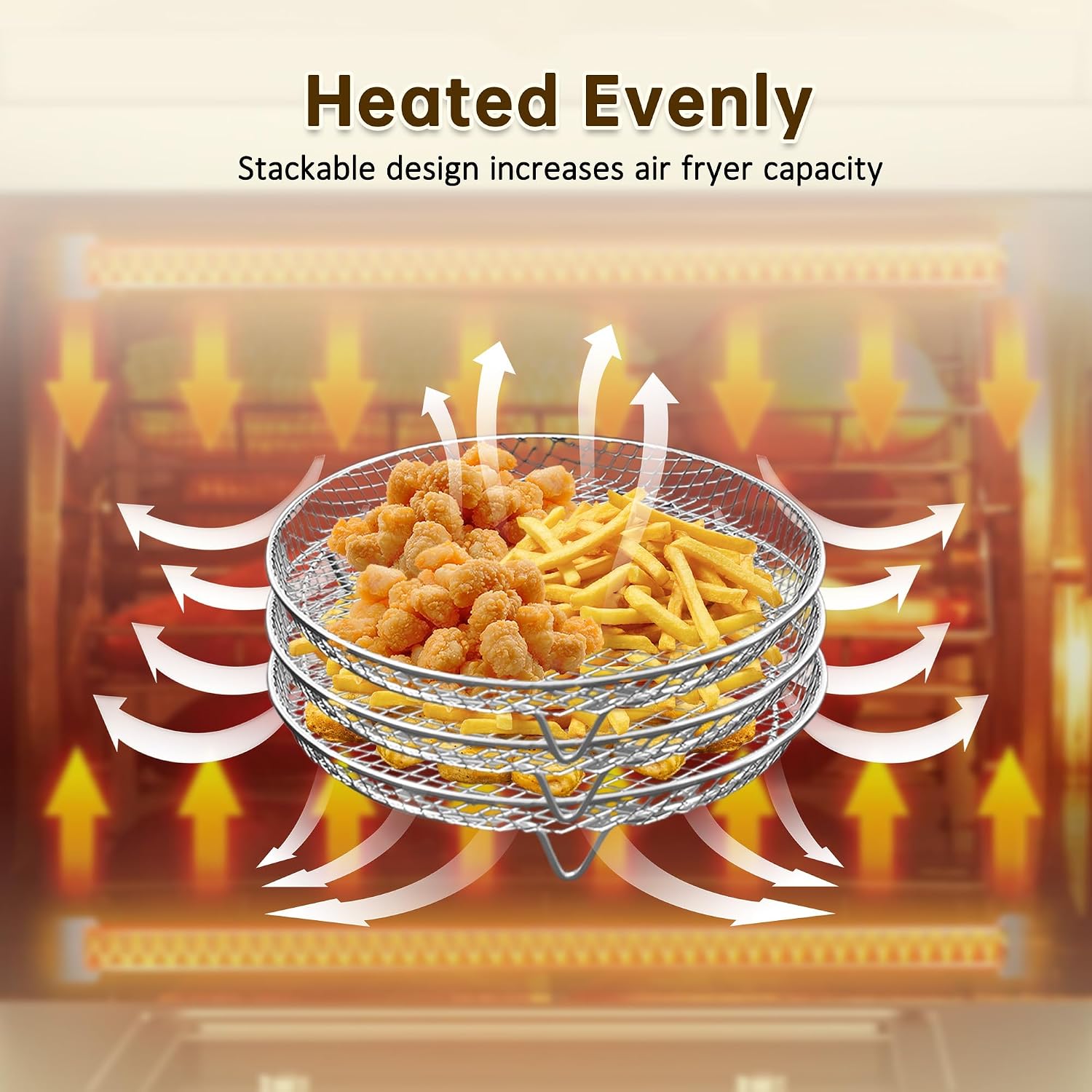 8 Inch Air Fryer Rack, 3 Layers Stainless Steel
