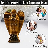 Vista 7 de Amazing Gemstone Ángel de Ojo de Tigre - Ángel de Cristal de Ojo de Tigre y Figurillas de Ángel Guardián de Bolsillo de Cristal (4 pulgadas)