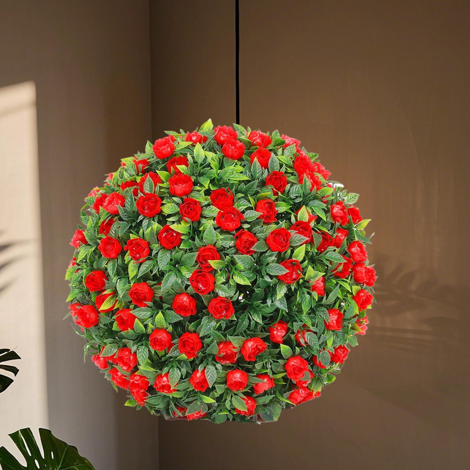 Generico Palle Topiarie Fiori Artificiali,Piante Finte Sferiche in Bosso | 2 Pezzi Decorazioni da Appeso per Interni ed Esterni Portico Giardino Terrazzo Balcone
