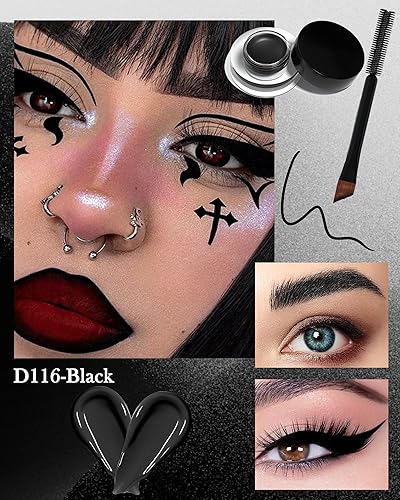 Miniatura 2 de Delineador de ojos y bolígrafo de cejas de gel naranja mate impermeable, 12 opciones de color, textura cremosa, larga duración, ingredientes seguros