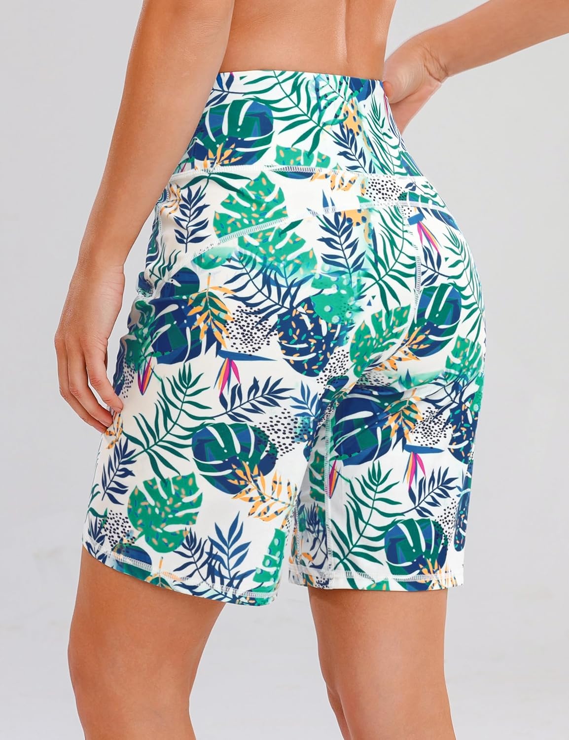 Quenteen Bermuda Shorts for Women 9" Knee Length Athletic Sweat Shorts High Waisted Yoga Jogger - Image 2