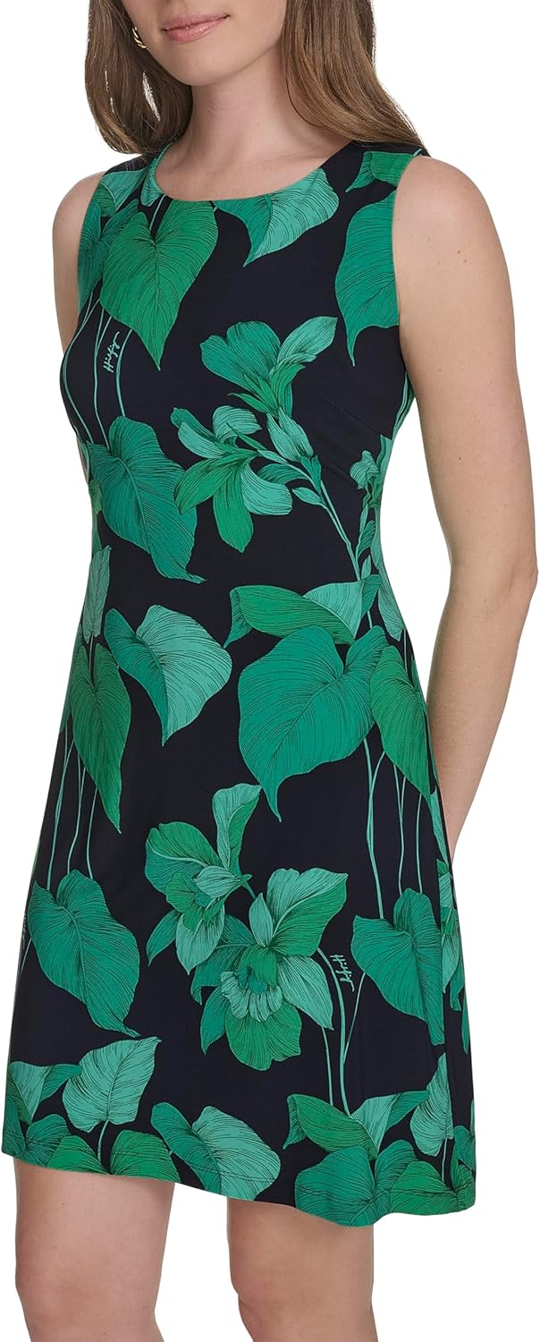 Tommy Hilfiger Womens Sleeveless Round Neck Shift Mini Dress - Image 3