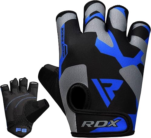 Miniatura 7 de RDX Guantes de levantamiento de pesas para mujer, entrenamiento de fitness, protección antideslizante acolchada de agarre de palma, elástico