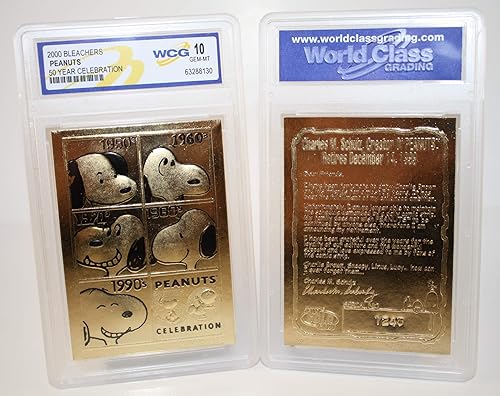 Snoopy Peanuts 23K Gold Card esculpido 50th Anniversary Charlie Brown Gem Menta 10 Snoopy Peanuts 23K Gold Card esculpido 50th Anniversary Charlie Brown Gem Menta 10